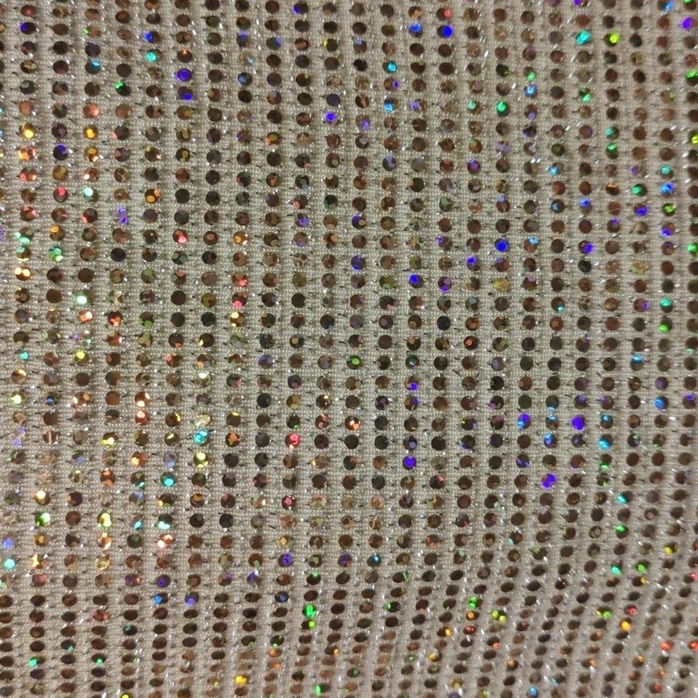 NWT Timing Gold Sequin Mini Skirt Size L Stretch Party Holiday NYE Cocktail Spar - Picture 5 of 5
